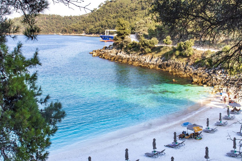 Mramorová pláž Marble Beach Thassos