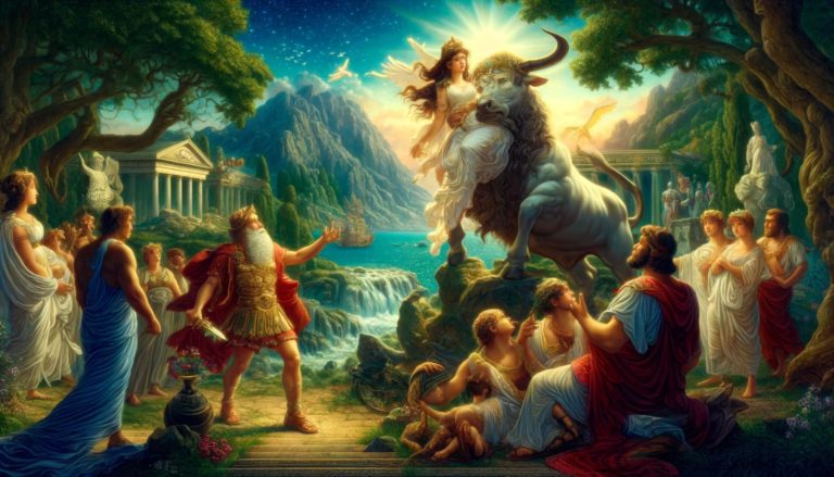 Legenda ostrova Thassos: ilustrace legendy o vzniku názvu ostrova Thassos