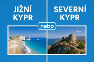 ilustrace jizniho vs severniho kypru kam na dovolenou