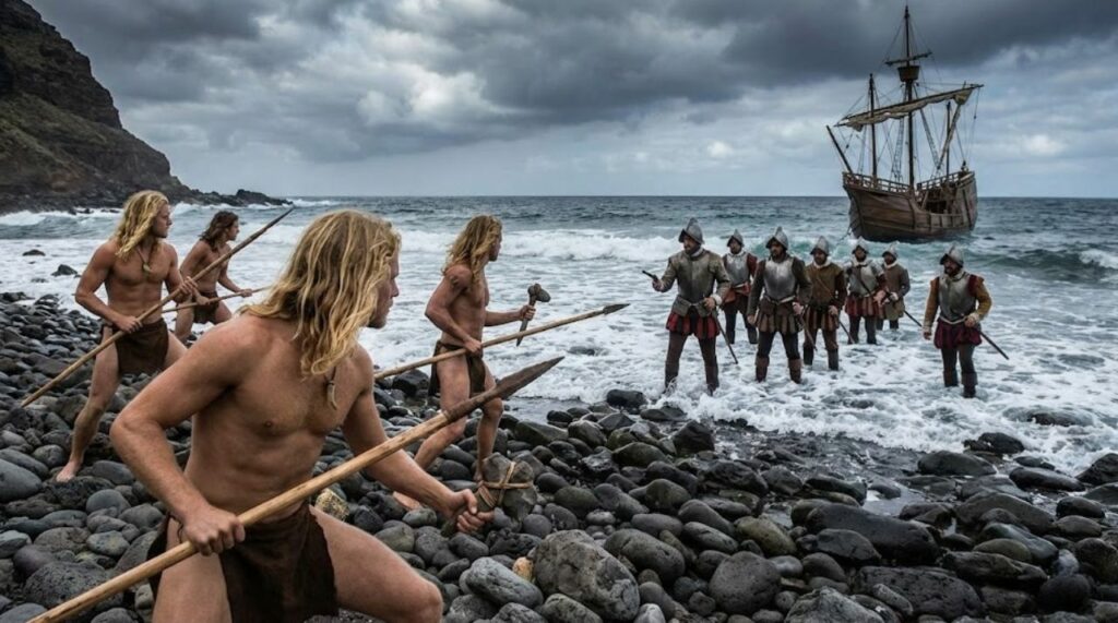 ilustrace dobyvani kanarskych ostrovu