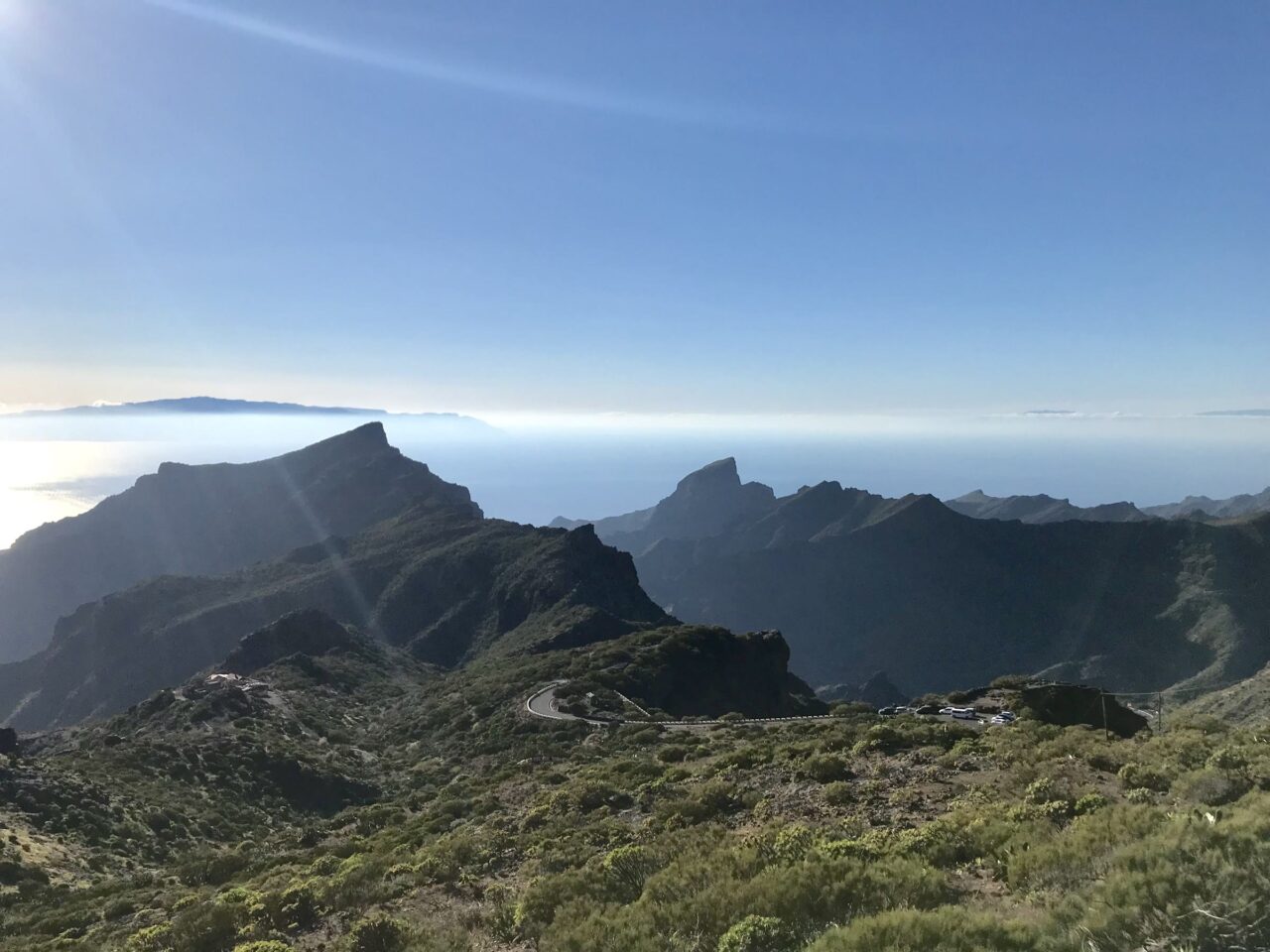Výhled na hory a rokli u vesnice Masca na Tenerife